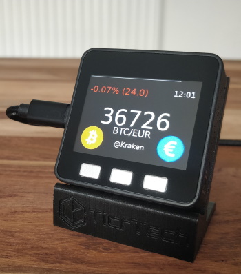 TicrThing: a bitcoin display, crypto clock and price ticker gadget